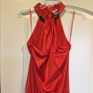 CACHE’ Red Silk Halter Style Top